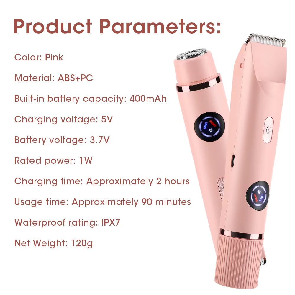2-in-1 Dual-Head Electric Shaver & Bikini Trimmer